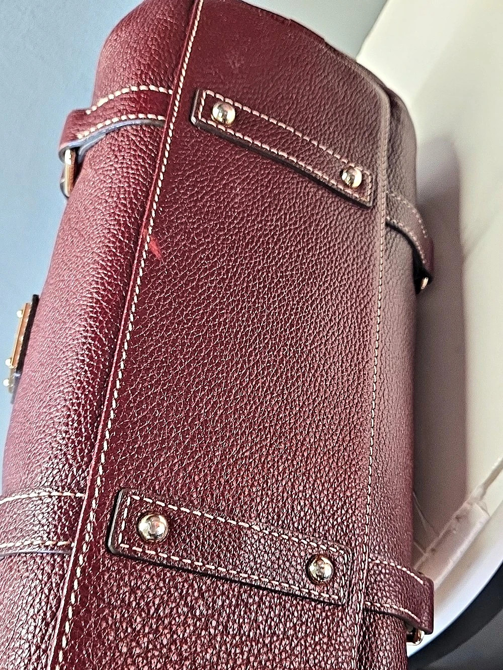 Dooney & Bourke City Barlow Satchel Burgundy Leather - Picture 9 of 11